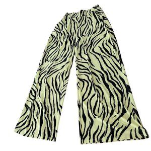Bar III High Waist Wide Leg Stylish Yellow/Black Zebra Print Pants